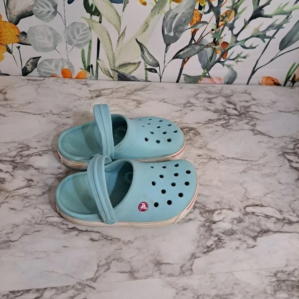 Crocs Kids‎ Crocband ll Clogs Blue Candy/ Pink Size Junior 3